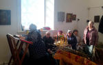 Эконом Далматовской обители иеромонах Софроний (Григорьев) отслужил Литургию в Лазареву субботу и день своего тезоименитства в храме-часовне в честь прп. Тихона Калужского д. Ипатова Катайского округа Монастырского благочиния